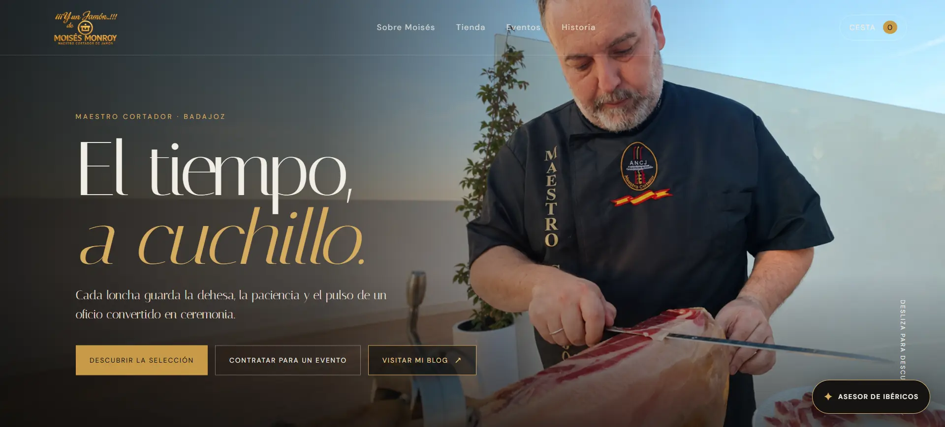 Portada de la web de Moisés Monroy
