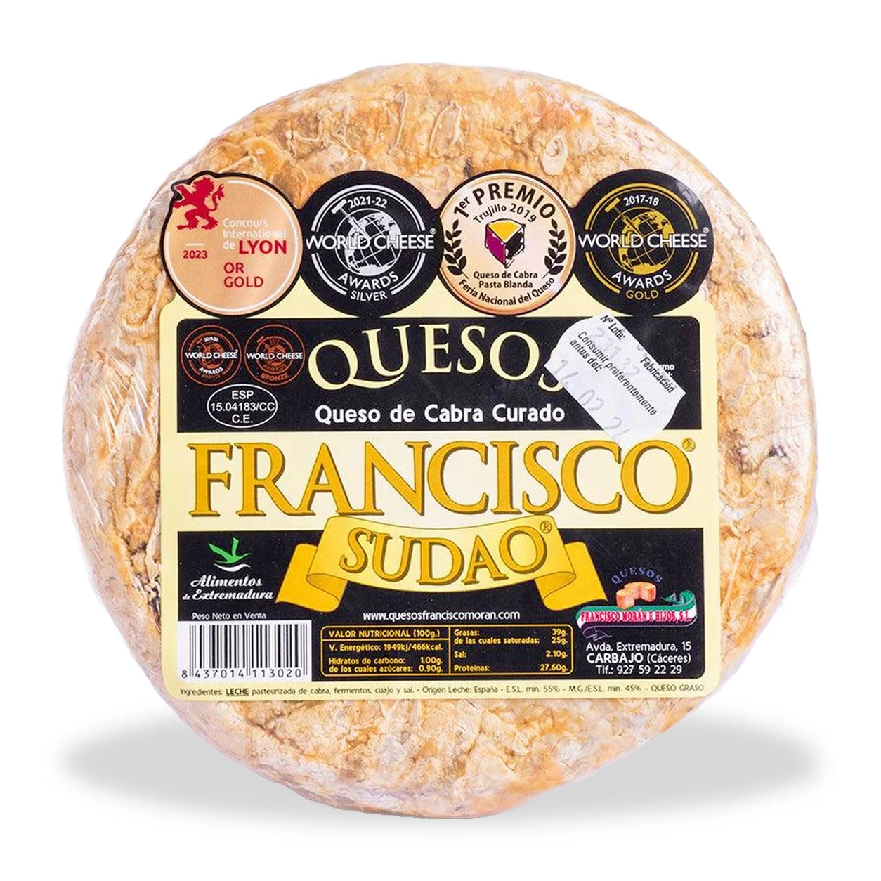 Queso de cabra curado premiado Francisco SUDAO
