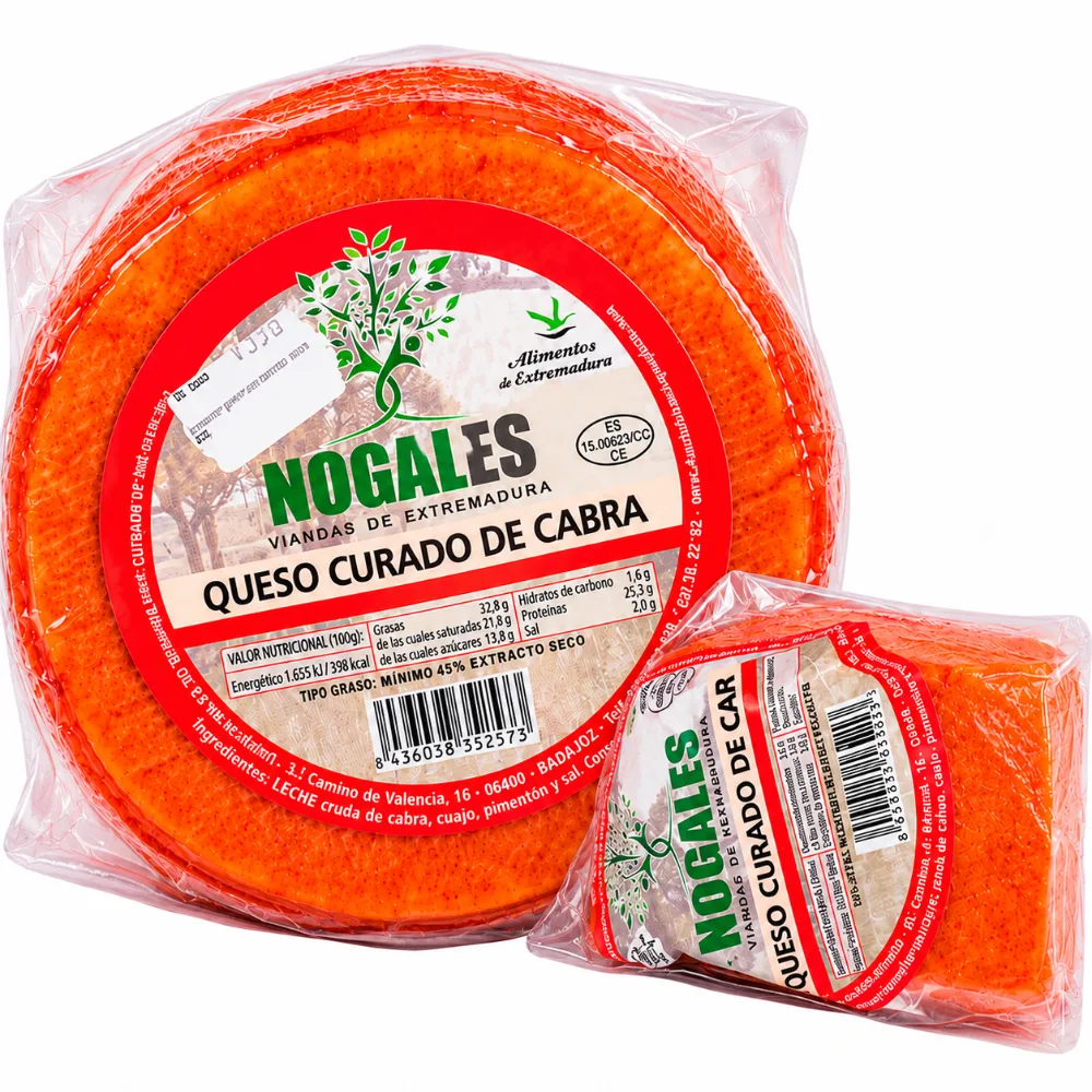 Queso curado puro de cabra al pimentón, 100 % natural